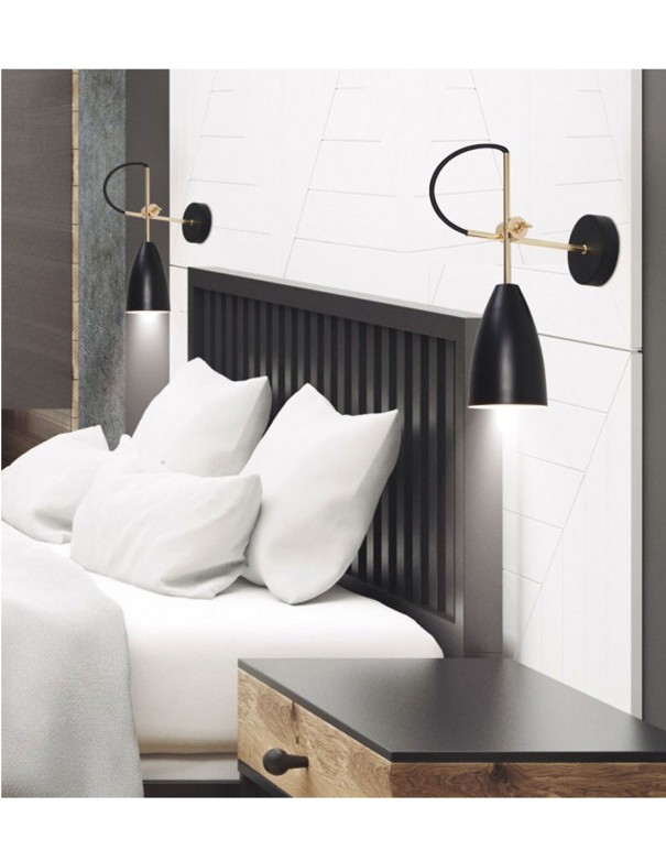 Aplique con Pantalla Metálica Negro Oro