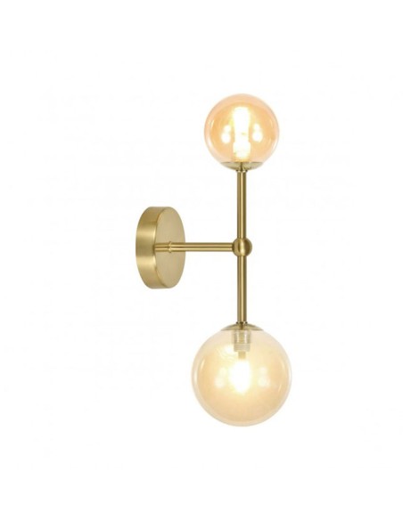 Aplique de Pared Moderno 2 Bolas Ambar