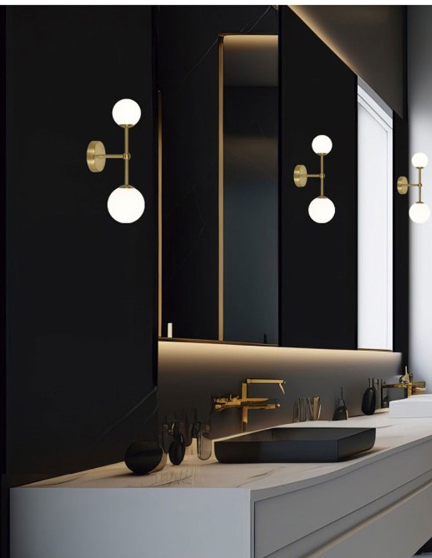 Aplique Moderno con 2 Bolas Opal