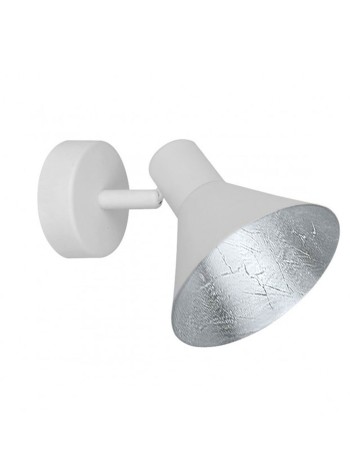 Aplique rótula blanco y pan de plata