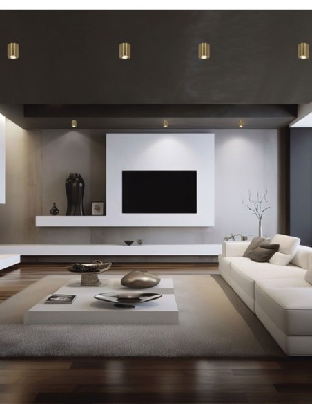 Lámpara Plafón Pequeño Orientable Dorada