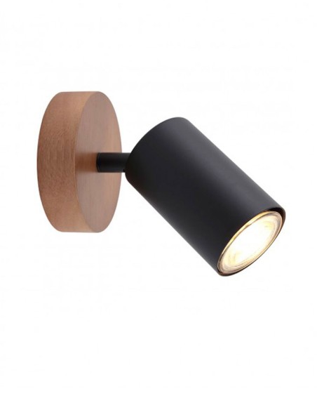 Foco cilindro y madera