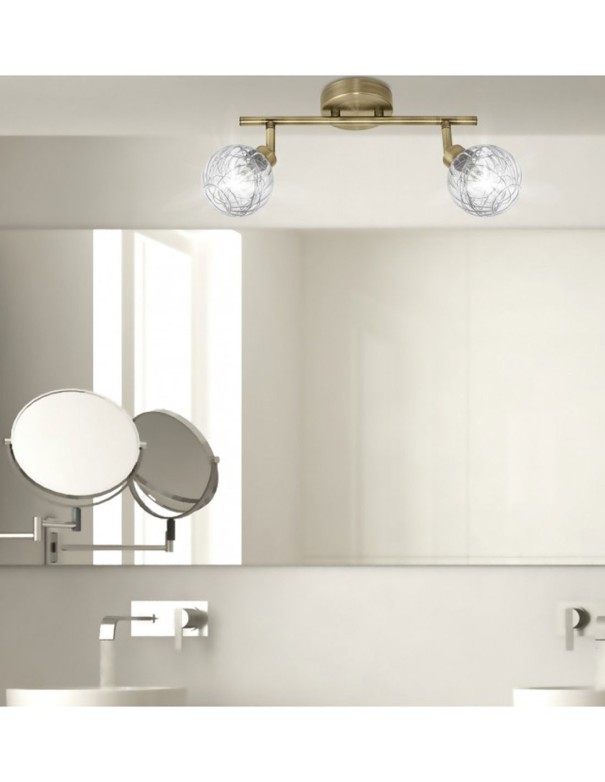 Regleta 2 Luces Cuero Tulipa de...