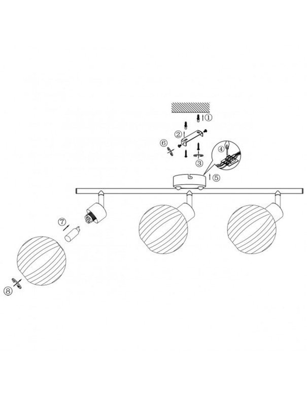 Regleta Cromo 3 Luces con Tulipas...