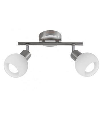 Regleta de 2 focos níquel con tulipas