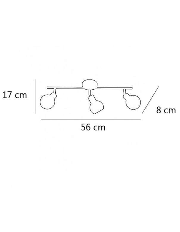 Regleta 3 Luces Orientable Dorado Cuero