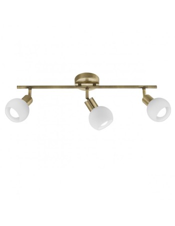 Regleta 3 luces con bola de cristal blanca