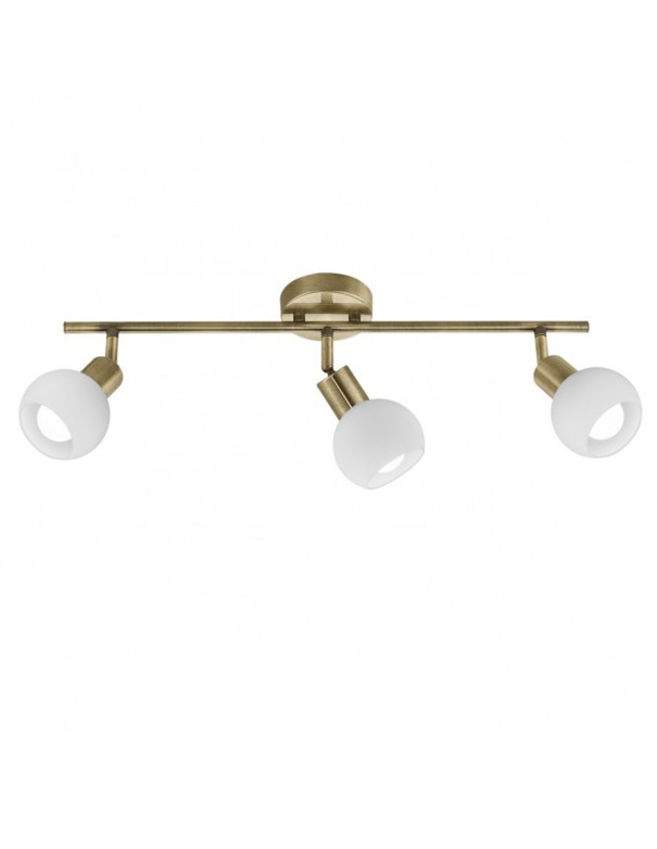 Regleta 3 luces con bola de cristal blanca