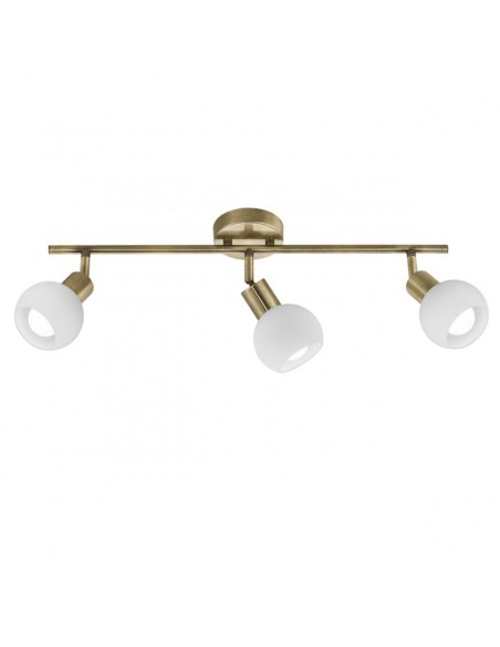 Regleta 3 luces con bola de cristal blanca