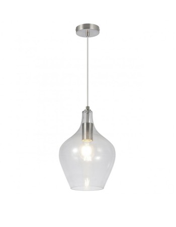 Lámpara cristal transparente montura níquel