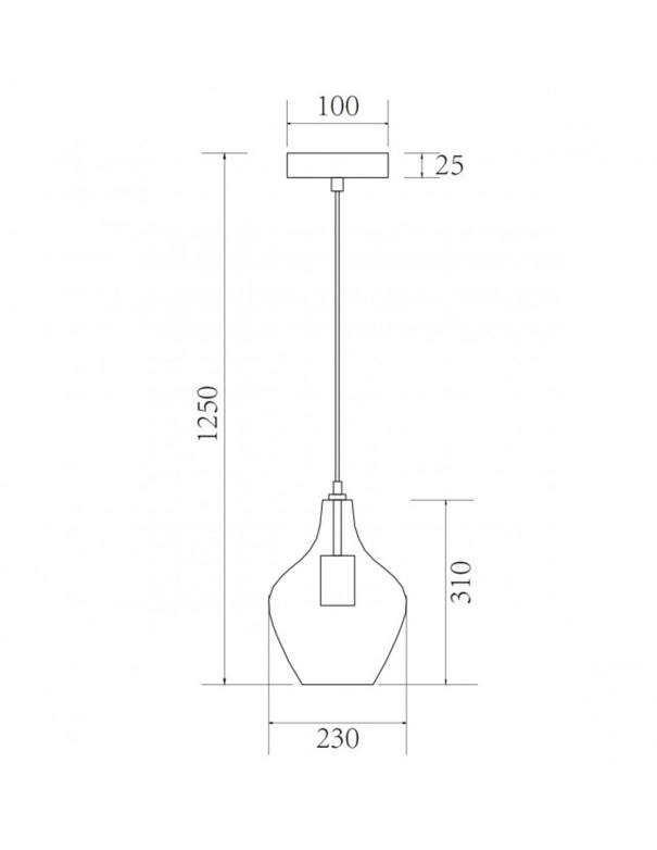 Lámpara Colgante Cristal Fumé