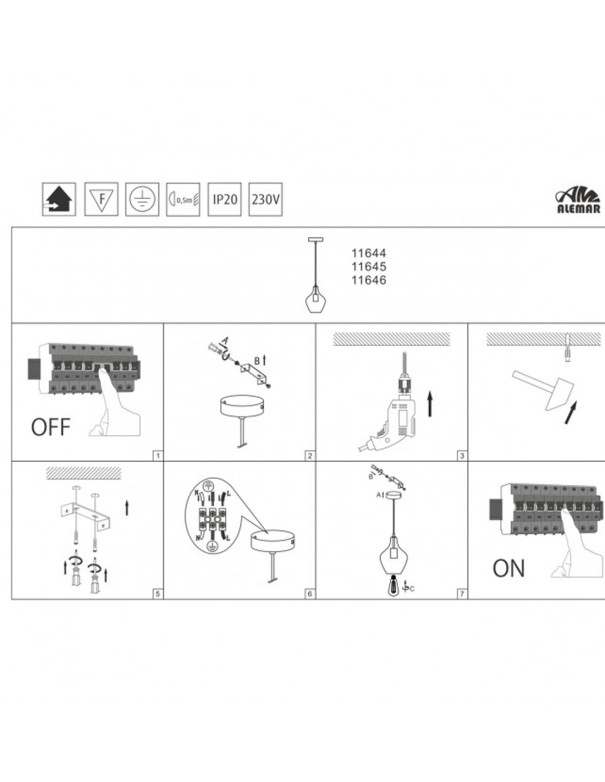 Lámpara Colgante Cristal Fumé