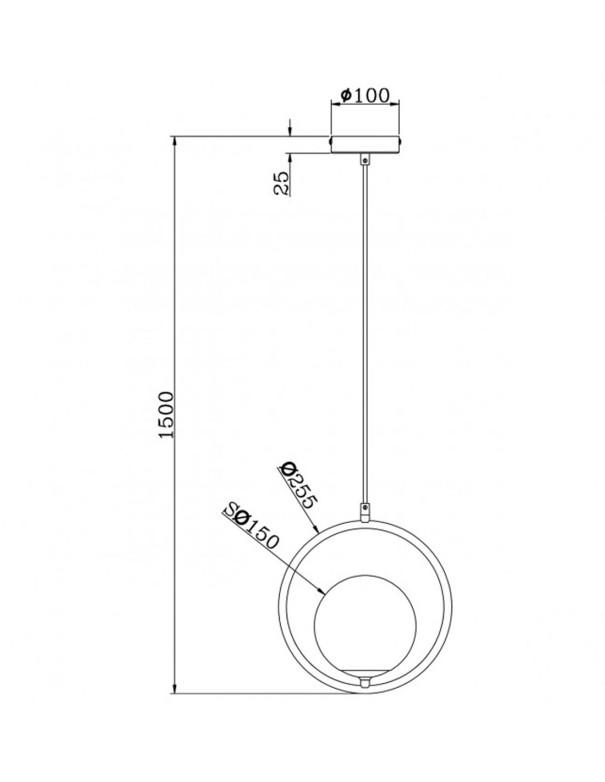 Lámpara Bola Metal y Tulipa Opal