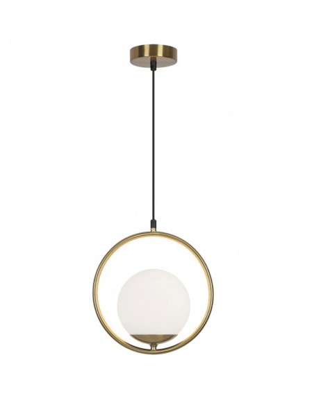 Lámpara Bola Metal y Tulipa Opal