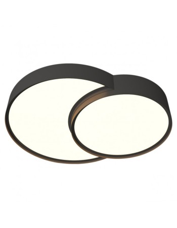 Plafón de techo led doble circulo negro