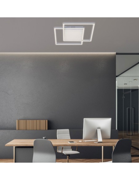 Plafón Doble Cuadrado Blanco