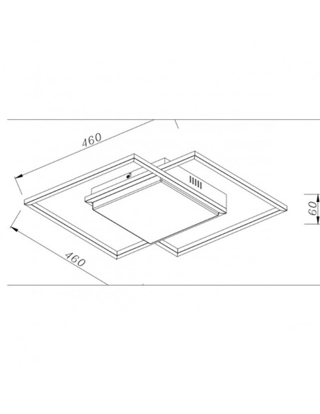 Plafón Doble Cuadrado Negro