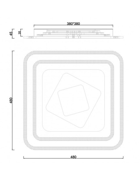Plafón Moderno Led Cuadros Alternos