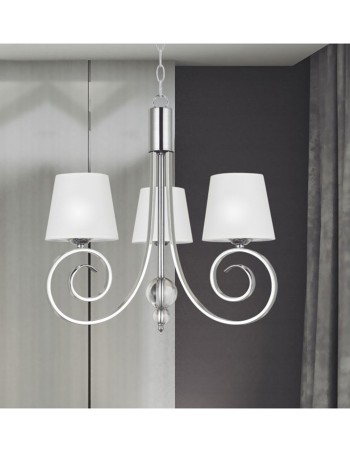 Lámpara de techo cromo con pantalla