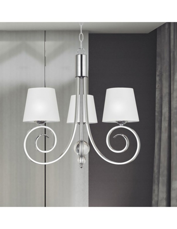 Lámpara de techo cromo con pantalla