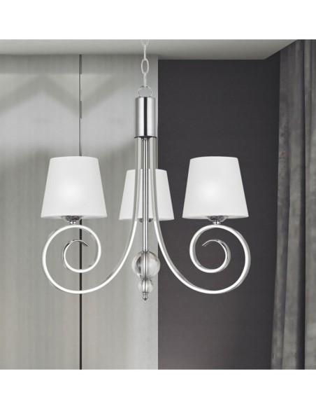 Lámpara de techo cromo con pantalla