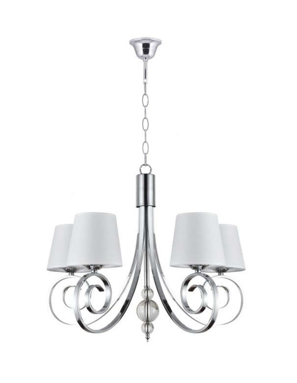 Lámpara 5 Luces Cromo con Pantalla