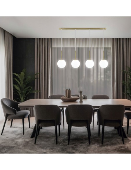 Lámpara de Techo Lineal de 4 Luces.