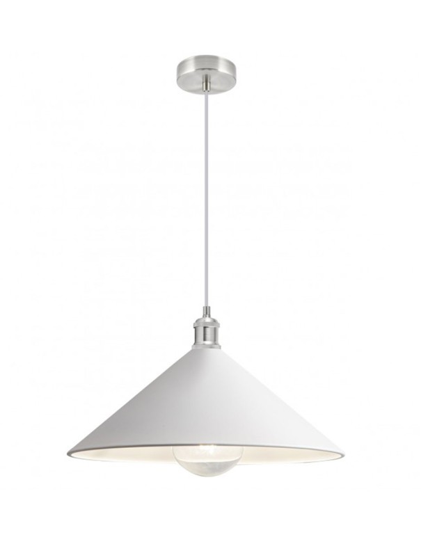 Lámpara metal blanco y cromo