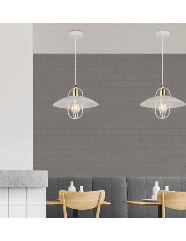 Lámpara de Techo Metal Blanco-Oro