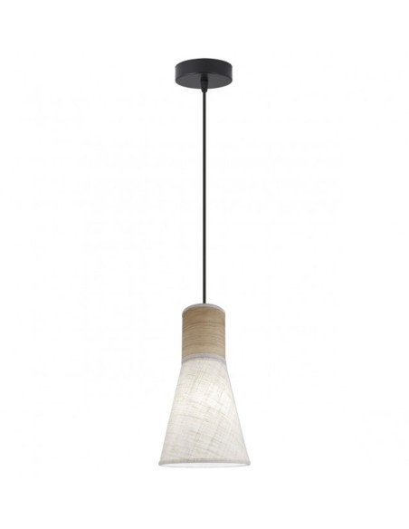 Lámpara madera y lino tostado