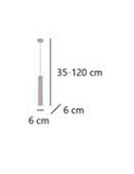 Lámpara Colgante Cilindro Negro 35 cm