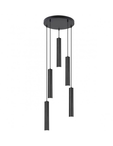 Lámpara de Techo Negra con Cilindro de Metal