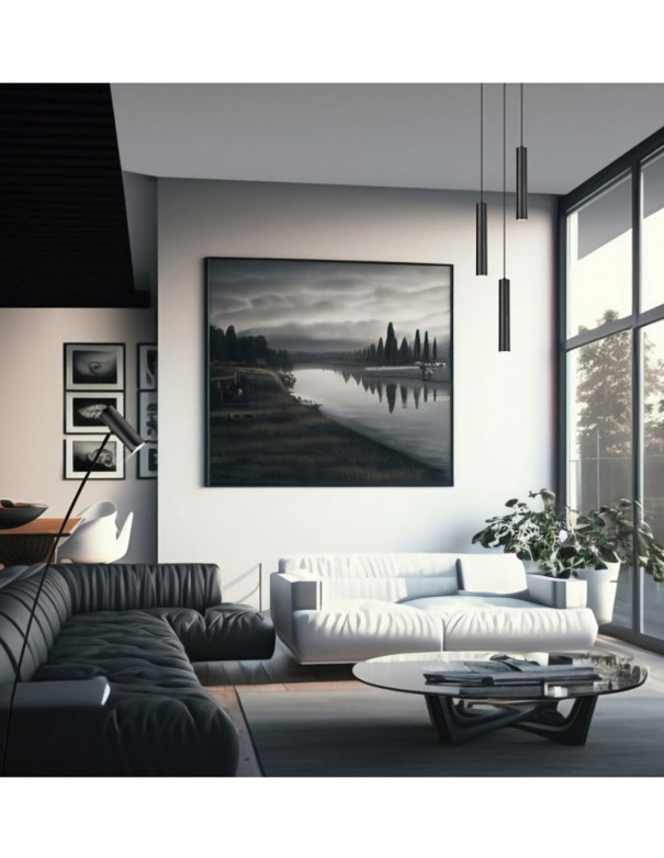 Lámpara de Techo Negra con Base de...