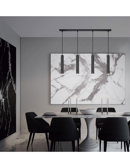 Lámpara Regleta Base Negra 4 Alturas