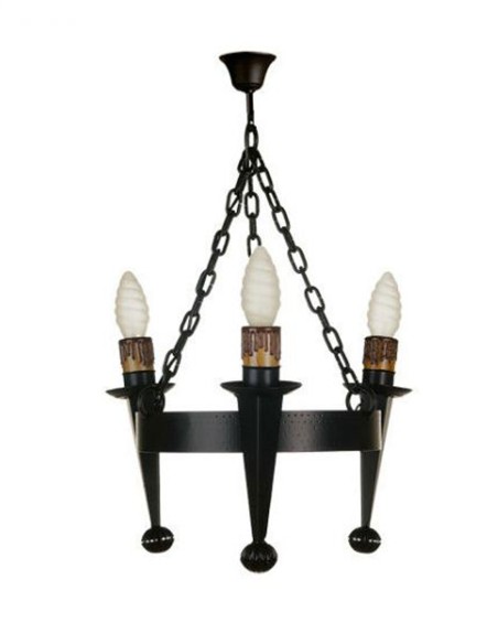 Lámpara Antorcha Negra 4 Luces