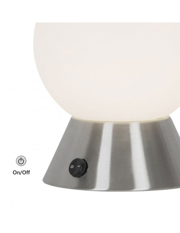 Lámpara Sobremesa Bola Níquel con...