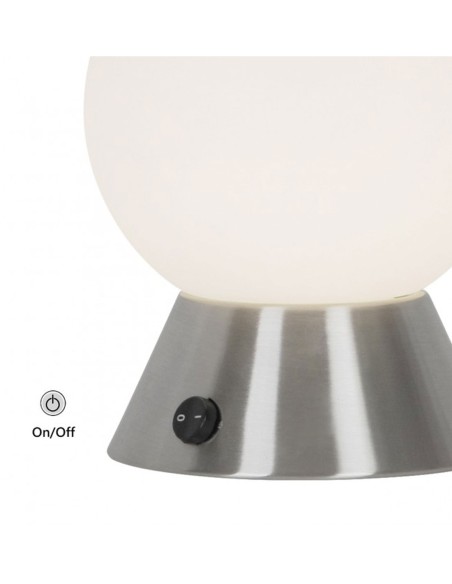 Lámpara Sobremesa Bola Níquel con Interruptor