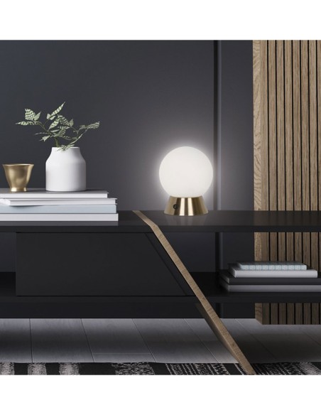 Lámpara Sobremesa Bola Cuero con Interruptor