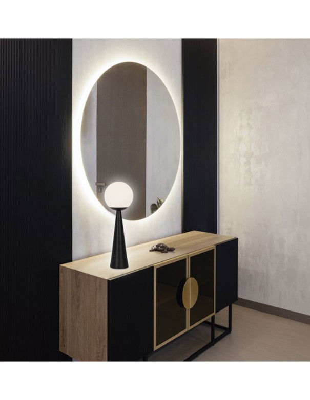 Lámpara de Mesa Negra con Tulipa Oferta