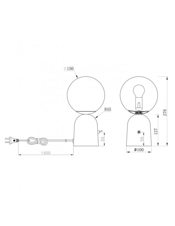 Lámpara Mesita Negra Dormitorios
