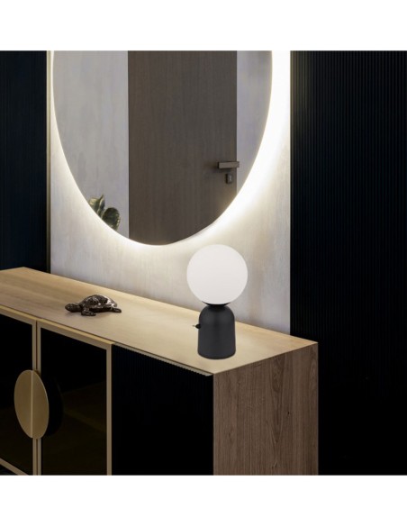 Lámpara Mesita Negra Dormitorios