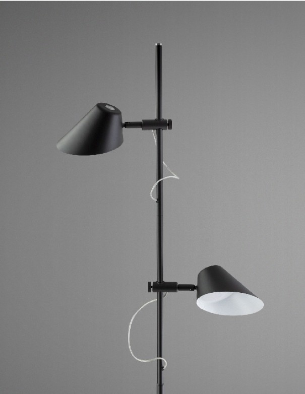 Esino, Lámpara de Pie 2 Luces Negro...