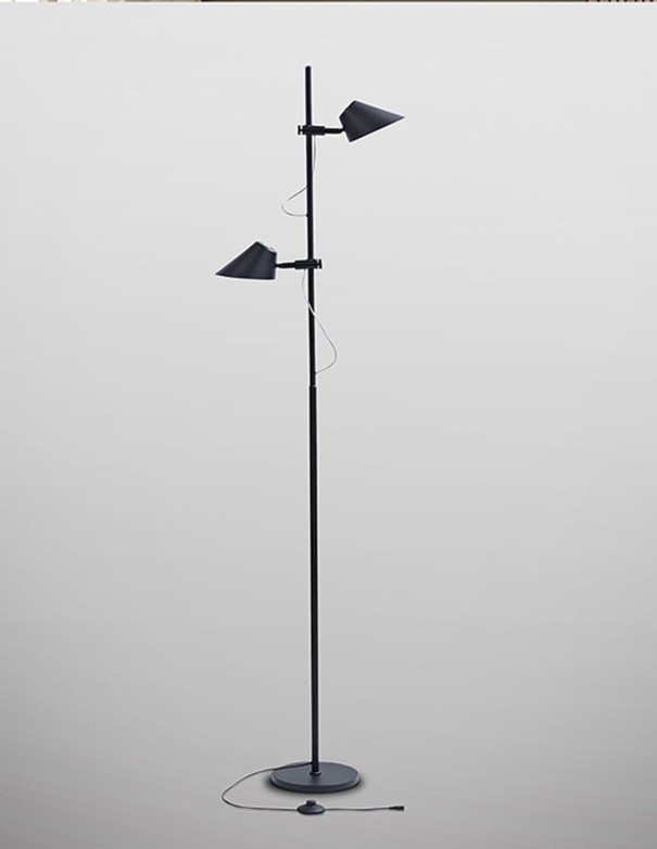 Esino, Lámpara de Pie 2 Luces Negro...