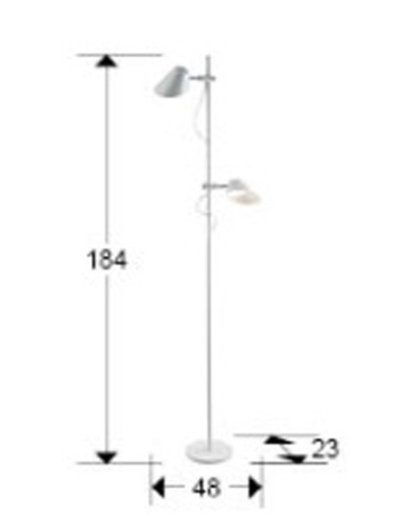 Esino, Lámpara de Pie 2 Luces Blanca Schuller