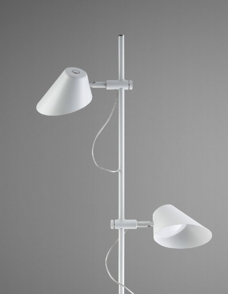 Esino, Lámpara de Pie 2 Luces Blanca Schuller