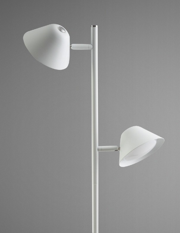 Taros, Lámpara de Pie 2 Luces Blanca...