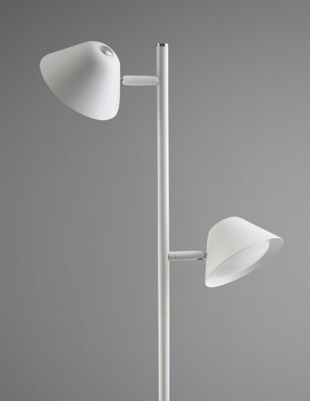 Taros, Lámpara de Pie 2 Luces Blanca Schuller