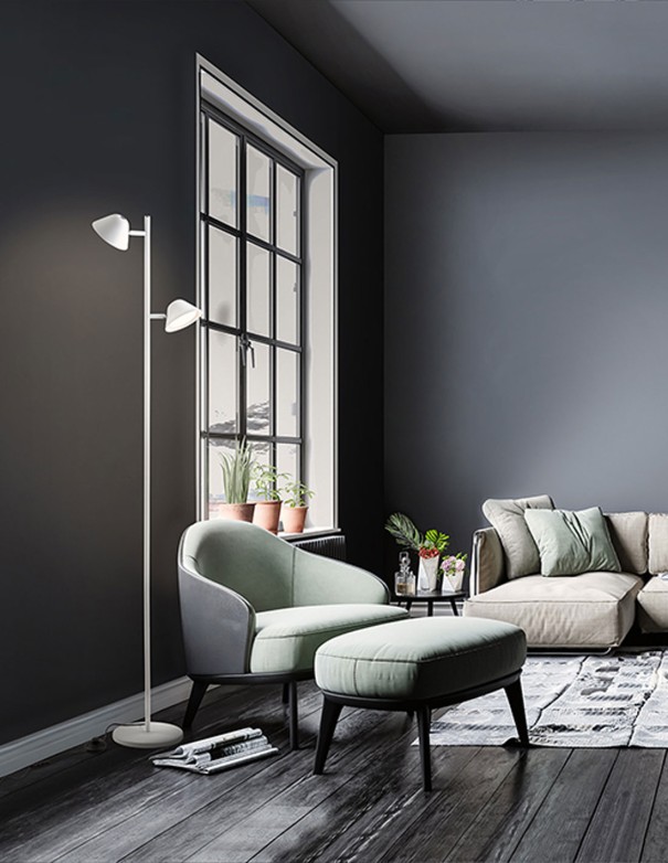 Pie de suelo Taros Blanco 2 focos