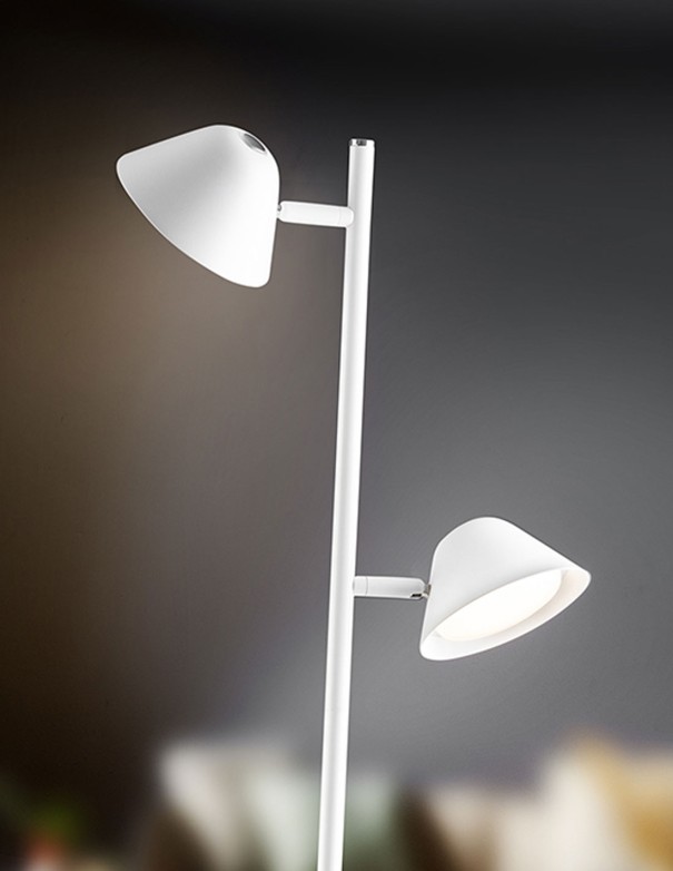 Taros, Lámpara de Pie 2 Luces Blanca...