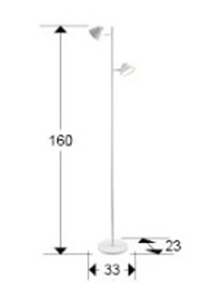 Taros, Lámpara de Pie 2 Luces Blanca Schuller